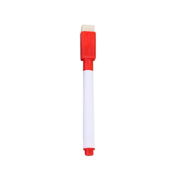 Red Whiteboard Marker with Brush-Style Eraser Tip, Quick-Dry Ink, Dust-Free for Presentations and Planning