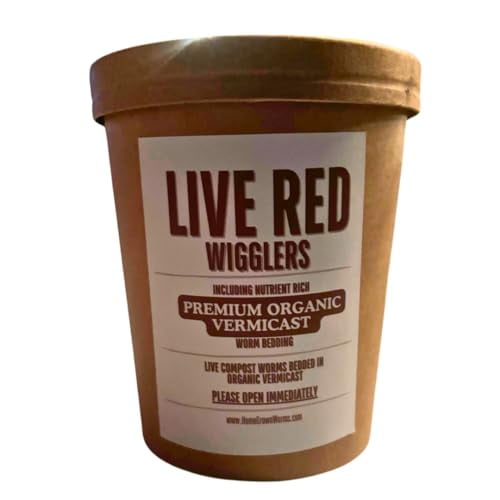 Red Wigglers Live Worms - 100+ Red Worms for Composting Bins, Garden - Free Care & Sheet! Red Composting Earthworms - Add to Worm Farm for Kids! Worm Castings Bedding