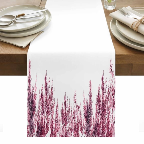 Red Willows Table Runner Watercolor Spring Falling Red Willows Leaf Plant Table Runners Dresser Scarves Holiday Kitchen Dining Table Decoration for Home Party Indoor 13x36 Inch