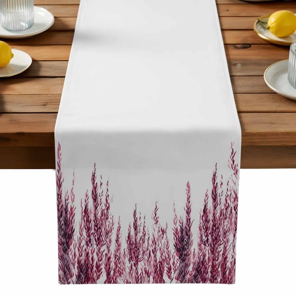 Red Willows Table Runner, Watercolor Spring Falling Red Willows Leaf Plant Washable Kitchen Table Runners Dress Scarves for Dining Table Decorations Party, 13x36in
