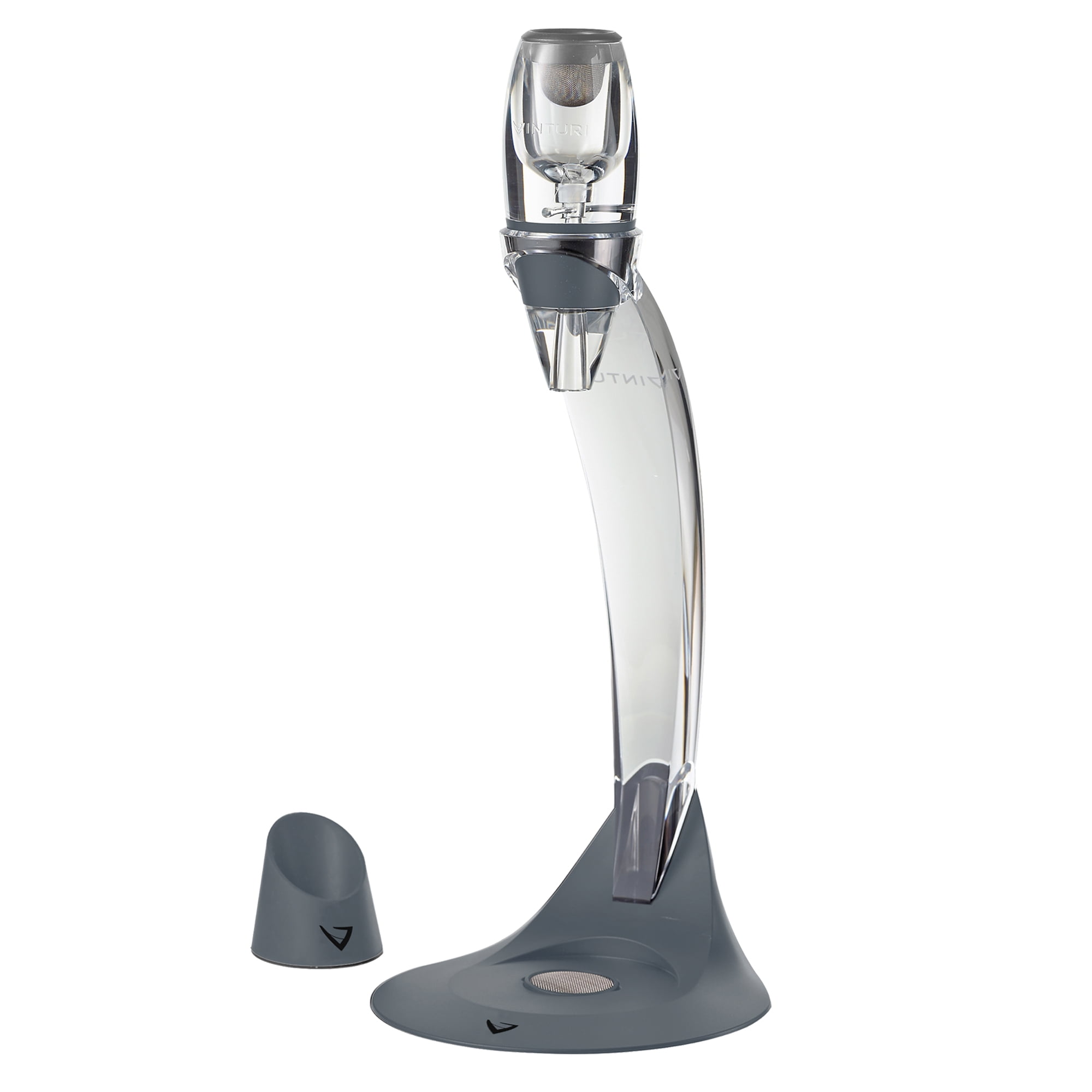 Red Wine Aerator Tower Set, Includes Tower + Aerator, Carbon Gray