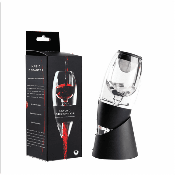 Red Wine Aerator-Wine Aerator Pourer- Includes Base Enhanced Flavors with Smoother Finish-Black