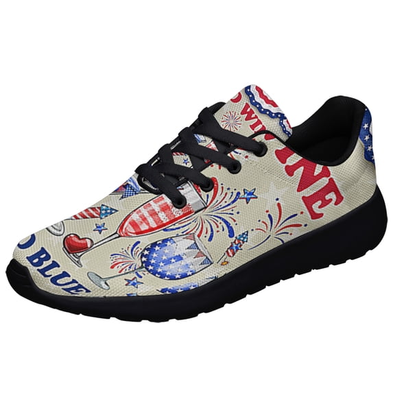 Red Wine And Blue 4th Of July Shoes Sneakers Black Size 12