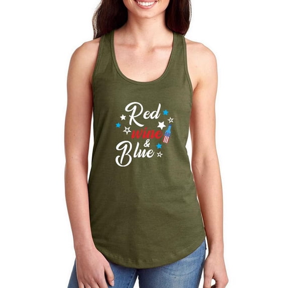 Red Wine And Blue Racerback Tank Women -Smartprints Designs, Female Medium
