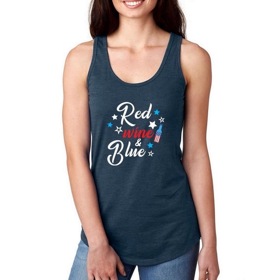 Red Wine And Blue Racerback Tank Women -Smartprints Designs, Female Small