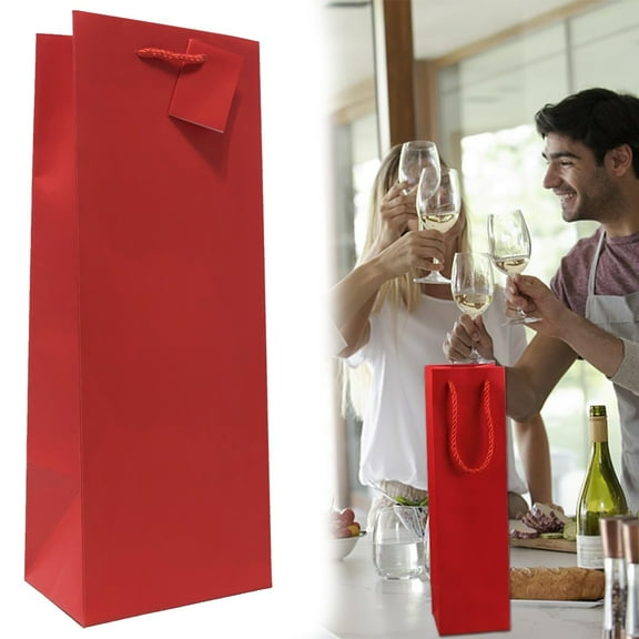Red Wine Bag for Wine Bottles,Wine Gift Bags,Liquor Wine Bottle Bags for Gifts,Wine Tote Bags with Rope Handles For Home Christmas Wedding Party Supplies,Gift Wrapping Paper Bags,Red,3.54x3.54x13.78"