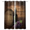 thumbnail image 1 of Red Wine Blackout Curtains for Bedroom Living Room Darkening Curtains 96 Inches Long Grapes Farmhouse Wooden Grain Country Window Curtain 2 Panels Set Window Treatment Grommet Drapes 52"x96", 1 of 9