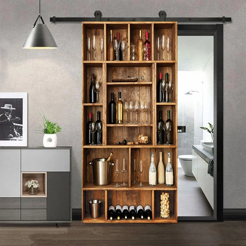Red Wine Cabinet Home Entrance Door Ornament Design Poster Luxury Room ...