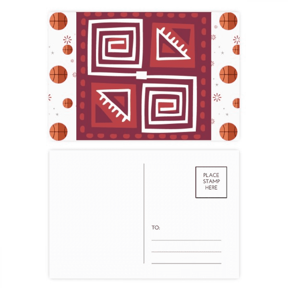 Red Wine Color Mexico Totems Ancient Civilization Basketball Postcard Set Thanks Card Mailing Side 20pcs