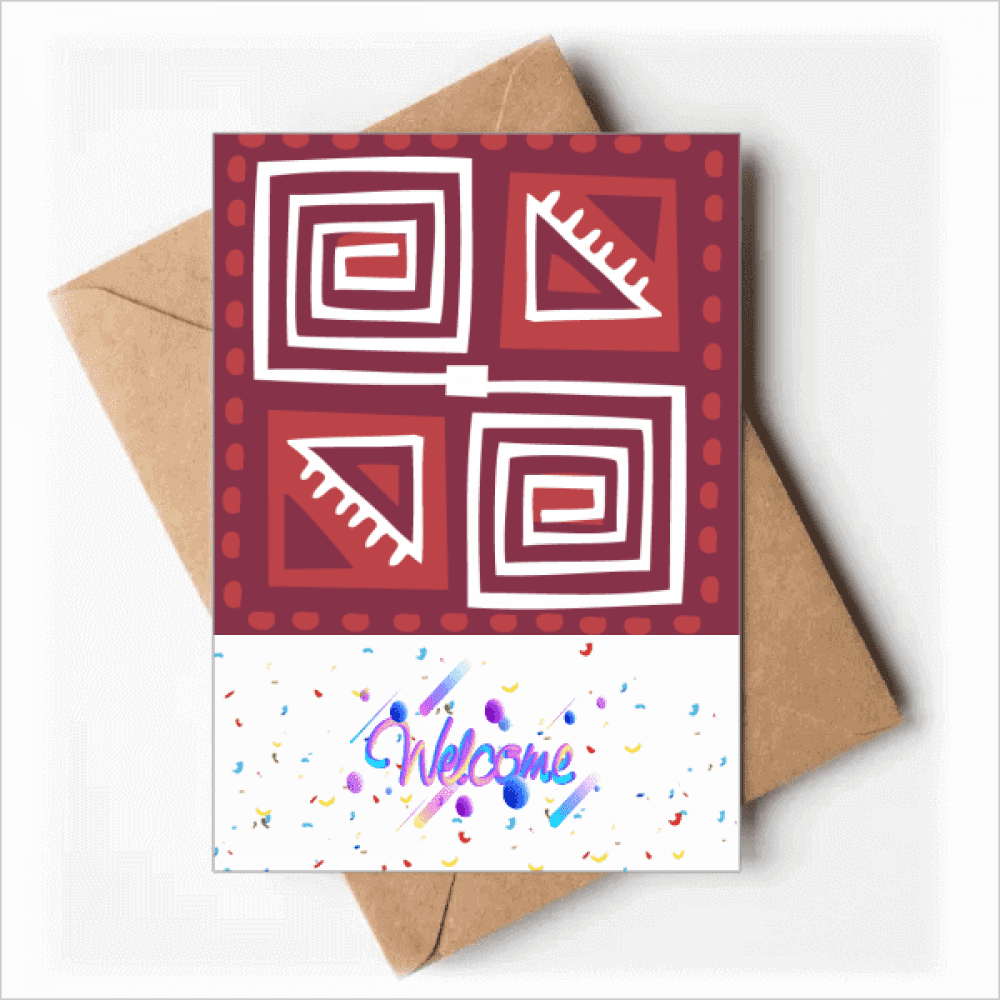 Red Wine Color Mexico Totems Ancient Civilization Welcome Back Greeting Cards Envelopes Blank