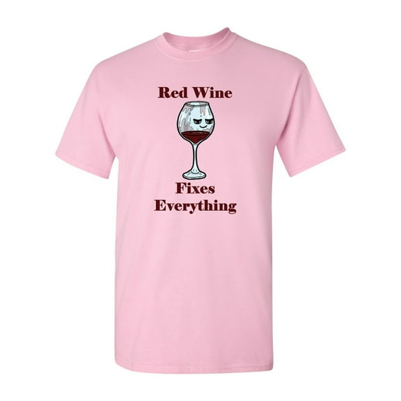 Red Wine Fixes Everything Adult DT T-Shirts Tee
