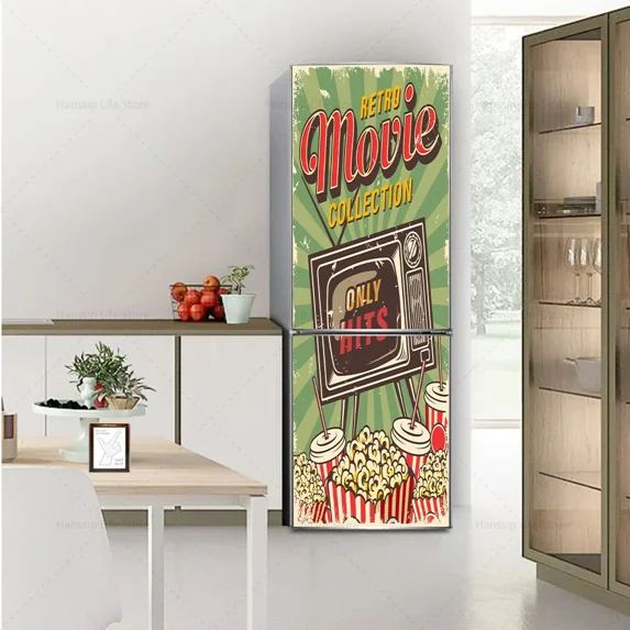 Red Wine Glass Mural Refrigerator Door Art Mural Sticker Peel and Stick PhBooth Coffee Wallpaper fo