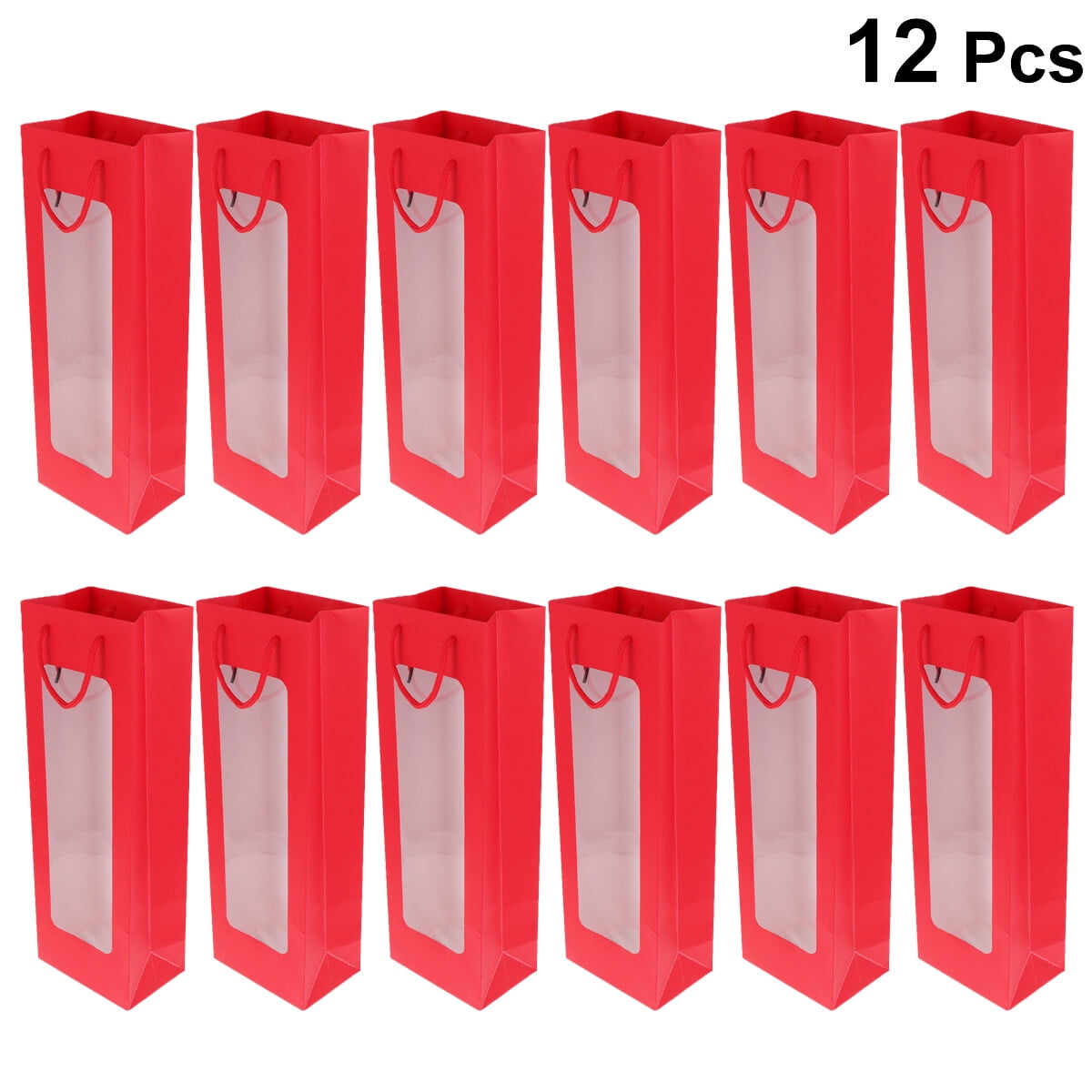 Red Wine Handbag 12pcs Single Red Wine Bag Gift Bag Kraft Paper Wine