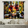 thumbnail image 1 of Red Wine Kitchen Curtains 27.5W X 39L Inch 2 Panel Rod Pocket Rustic Burgundy Colourful Glass Bottle Tuscan Cortinas para Cocina Small Short Cafe Tier Window Drapes Bathroom Home Decor, 1 of 1