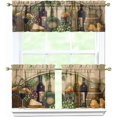 thumbnail image 1 of Red Wine Kitchen Curtains Valances and Tiers Set for Windows, Grape Bathroom Window Curtain Valance 3 Piece Sets,Kitchen Decor for Living Room,54"x 24", 1 of 6