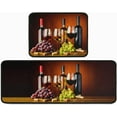 thumbnail image 1 of Red Wine Kitchen Rugs 2 Piece Set Washable Runner Rug Christmas Gift Grape Absorption Kitchen Mat Thanksgiving Day Decorations for Kitchen 17"x 47"+17" x 30" (Wine Glass 2), 1 of 5