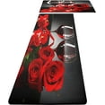 thumbnail image 1 of Red Wine Kitchen Rugs and Mats Set of 2 Modern Rose Anti Fatigue Kitchen Floor Mat Non-Skid Washable Kitchen Runner Rug for Kitchen Sink Laundry, 1 of 6
