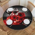 Red Wine Rose And Candle Tablecloth For Rectangle Tables, OilProof