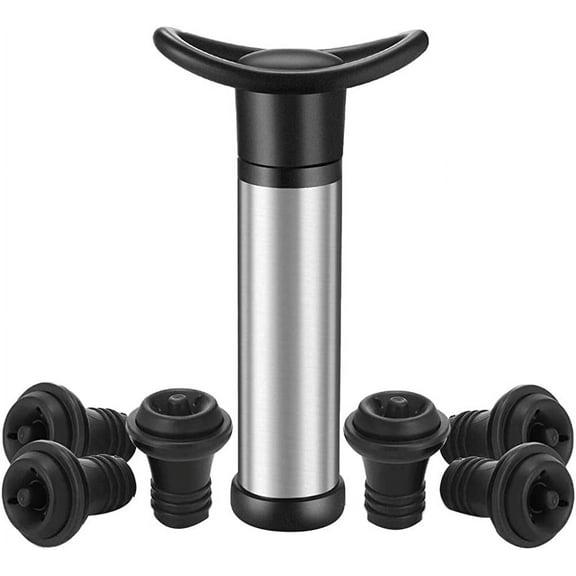 Red Wine Saver Fresh Preserver Vacuum Air Pump with 6 Silicone Bottle Stoppers Home Kitchen Tool