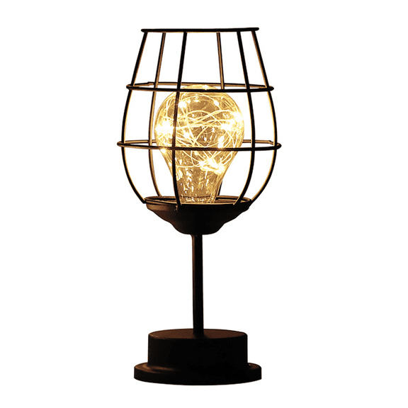 Red Wine Shape Lamp Led Lamp Wine Cup Table Light Metal Wrought Iron Lamp Modern Home Decoration