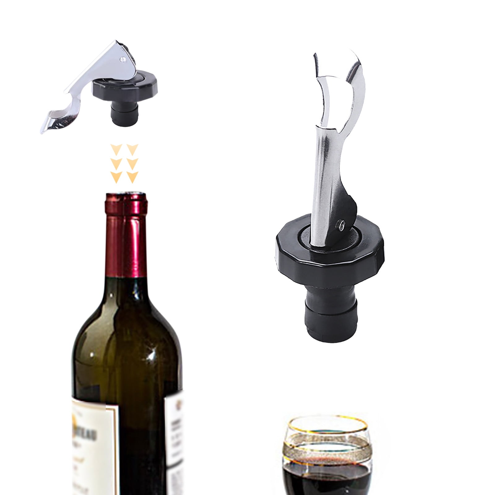 Red Wine Stopper Pumping Fresh Keeping Stopper Manually Press Down Wine Bottle Stopper Champagne