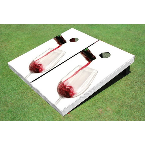 Red Wine Theme Cornhole Boards