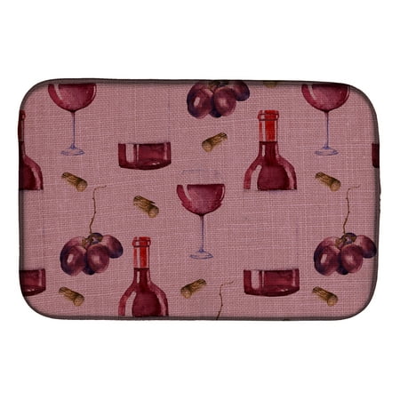 Red Wine on Linen Dish Drying Mat