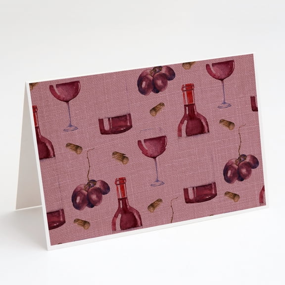 Red Wine on Linen Greeting Cards and Envelopes Pack of 8
