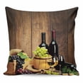 thumbnail image 1 of Red Wines Pillow Covers 24x24 Inch Decorative Throw Pillow Cover, Champagne Grapes Galsses Country Wooden Plank Sofa Pillowcases Accent Cushion Case Home Decor Bedroom Living Room, 1 of 6