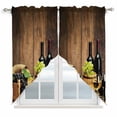 thumbnail image 1 of Red Wines Swag Valances for Windows, Kitchen Window Curtains Over Sink, Champagne Grapes Galsses Country Wooden Plank Window Treatment Curtains for Living Room/Bedroom Curtains 2 Panel Sets 36"x45", 1 of 8