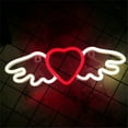 thumbnail image 1 of Red Wing Neon Light Red Wing Heart Neon Light Valentine's Day LED Neon Sign Angel Wings Heart USB Battery Wall Decor for Room Home Indoor Party Decorations Angel Wings Heart Neon, 1 of 7