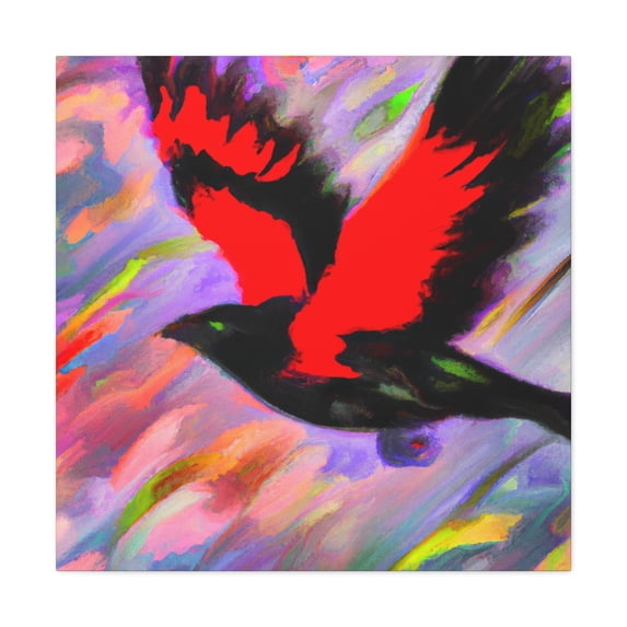 "Red-Winged Vibrance Rising" - Canvas