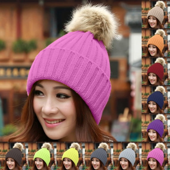 Red Winter Hats for Women Cotton Thermal Thick Polar Fleece Snow Skull Cap for Men and Women One Size