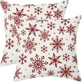 thumbnail image 1 of Red Winter Snowflakes Pillow Covers 20x20 Set of 2 Christmas Decorative Throw Pillows Outdoor Farmhouse Xmas Holiday Seasnoal Pillowcases Cushion Case Decor for Home Sofa Couch Bed, 1 of 4
