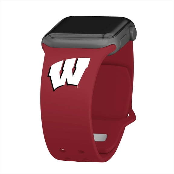 Wisconsin Silicone Watch Band for Apple Watch - (38/40/41mm(42mm Series 10) Crimson) by Affinity Bands