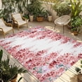 thumbnail image 1 of Red Wisteria Outdoor Rug for Patio/Deck/Porch, Non-Slip Large Area Rug 5 x 7 Ft, Sprinng Summer Pastoral Flowers Botanical Indoor Outdoor Rugs Washable Area Rugs, Reversible Camping Rug Carpet Runner, 1 of 8