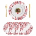 thumbnail image 1 of Red Wisteria Round 15 Inch Placemats Set of 4, Sprinng Summer Pastoral Flowers Botanical HeatResistant Non Slip Place Mats for Dining Table, Wipeable Braided Kitchen Table Mats for Housewarming, 1 of 9