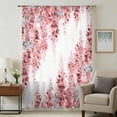 thumbnail image 1 of Red Wisteria Sheer Curtains 54" Long, Sprinng Summer Pastoral Flowers Botanical Light Filering Curtains, Breathable Simi Curtain Privacy Drapes for Kitchen Bathroom Nursery Small Window Treatment, 1 of 7