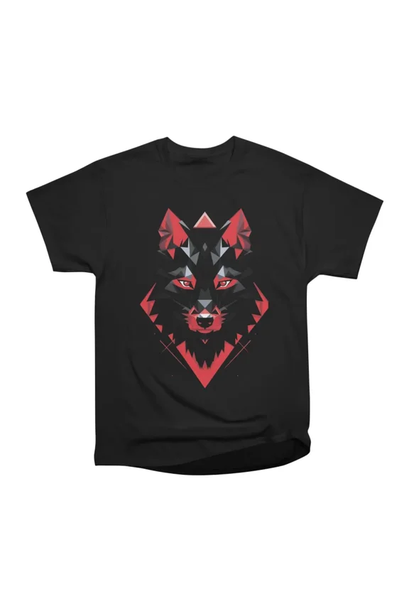 Red Wolf Symmetry T-Shirt Tee Gift For Him Merch For Her Apparel For Friend