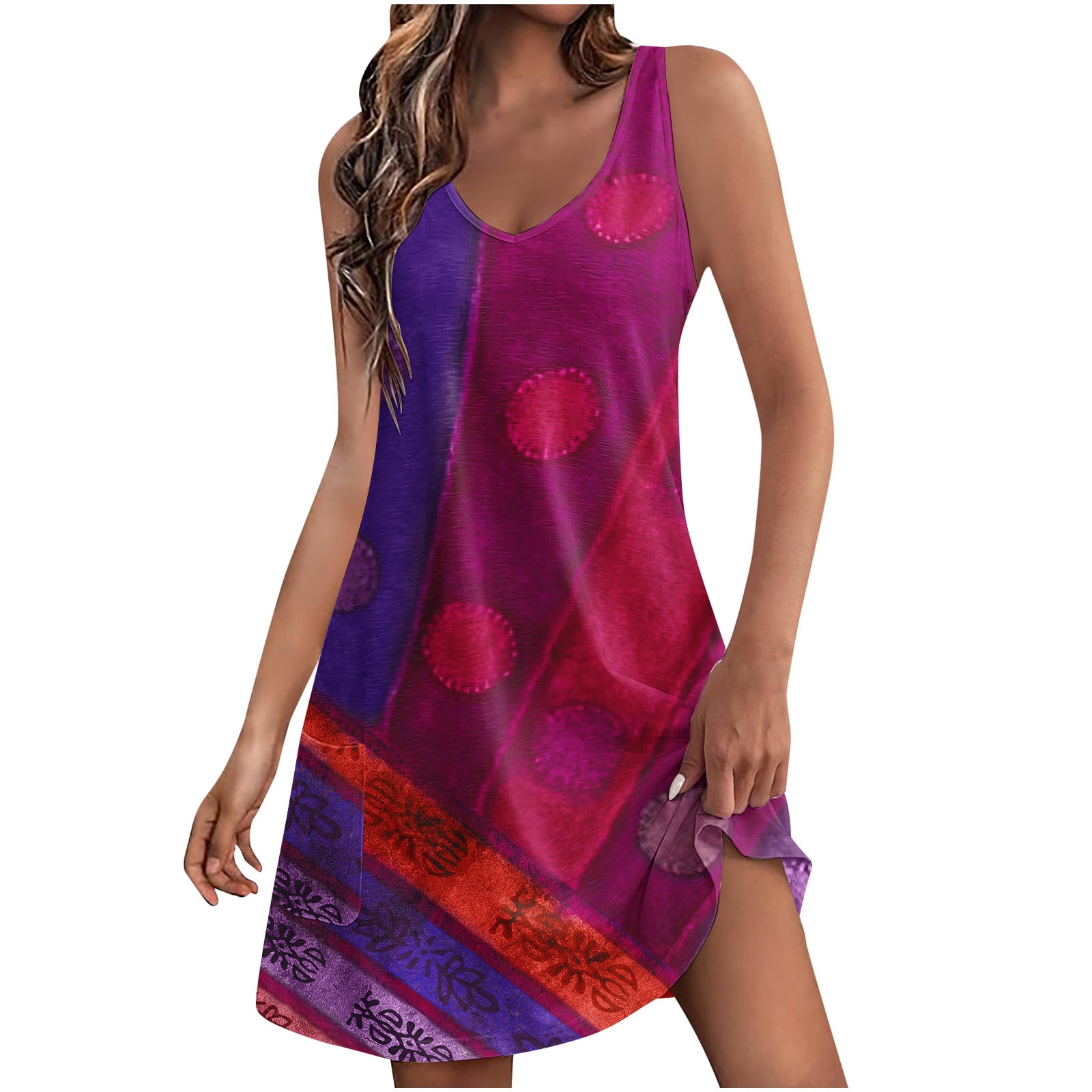 Wenrine Womens Wine Red Summer Beach Dresses main image 1