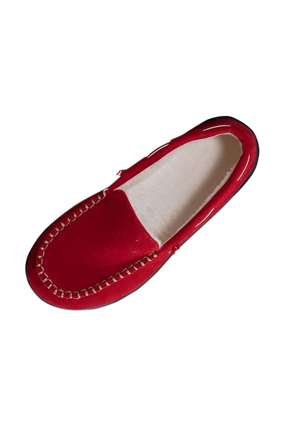 Red Women Casual Moccasins Flat Shoes Lightweight Design For Indoor Outdoor Leisure