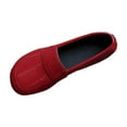 thumbnail image 1 of Red Women Casual Moccasins With Round Toe Solid Color And Low Heels For Outdoor And Daily 2025 Stylish, 1 of 7