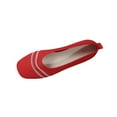 thumbnail image 1 of Red Women Comfortable Slip On Flats Hollow Fly Knit Shallow Mouth Red For Summer And Fall Fashion, 1 of 9