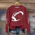 thumbnail image 1 of Red Women Oversized Sweatshirts Funny Football Shirts for Women Football Mom Sweatshirt Women's Crewneck Sweatshirt Fall Trendy Outfits, 1 of 4