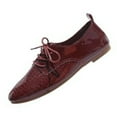 thumbnail image 1 of Red Women'S British Inspired Fashion Shoes Pointed Toe Leather Upper For Casual And Commuting, 1 of 8