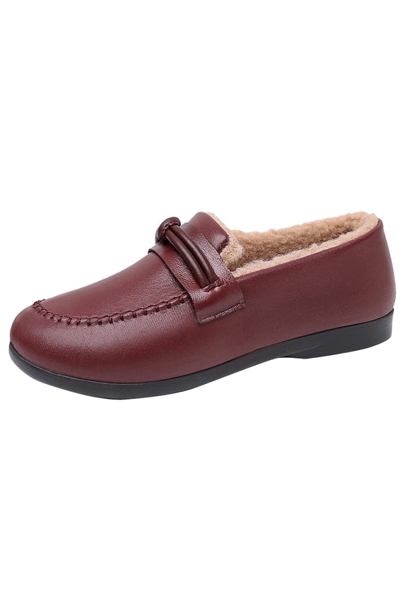 Red Women Slip-On Shoes With Waterproof Design For A Functional And Trendy Seasonal Ensemble