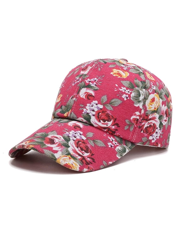 Red Women's Baseball Caps, Peony Color Baseball Cap Casual Trend Duck Cap Outdoor Sun Hat,Women's Accessories Baseball Caps