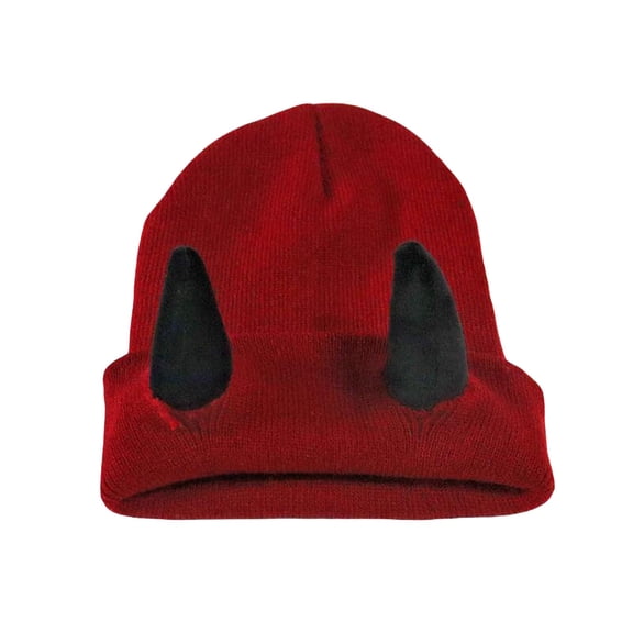 Red Women's Bomber Hats, Devil Horns Men Hat Knitted Beanie With Horns Women Hip Hop Daemon Horns Cap For Winter Warm Ski Outdoor,Women's Accessories Bomber Hats