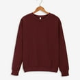 thumbnail image 1 of Red Women's Casual Sweatshirt Solid Color Round Neck Oversized Sweatshirt Loose Fit Long Sleeve Light Sweatshirt Loose Blouse Sweatshirt for Women, 1 of 6