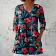 thumbnail image 1 of Red Women's Long Sleeve T-shirt, 2025 New Women'S Summer Printed Group Shirt Women'S Linen V Neck Casual Shirt,Women's Long sleeve T-shirt M, 1 of 3